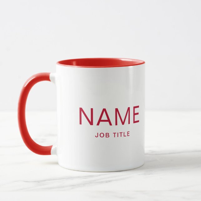 Mug combo rouge massif personnalisé avec votre nom (Gauche)