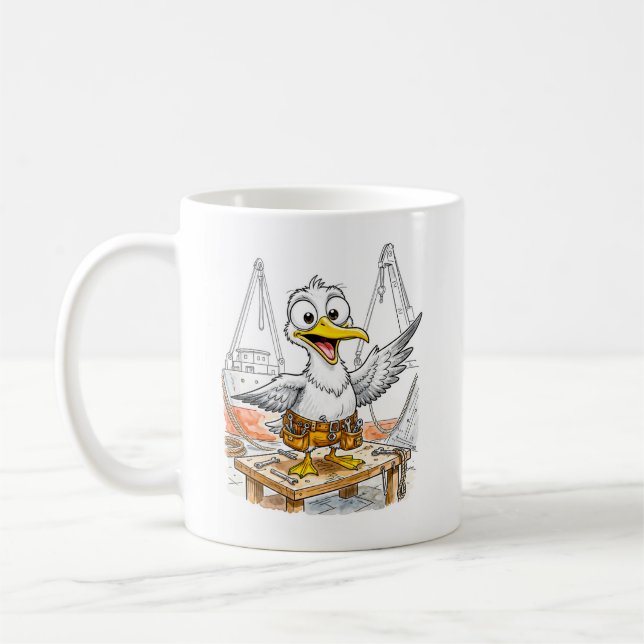 Mug Comic Bird Shipyard Worker (Gauche)