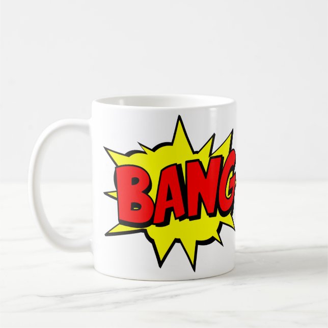 Mug Comic Pop Art Jaune Red BANG Novelty Funny (Gauche)