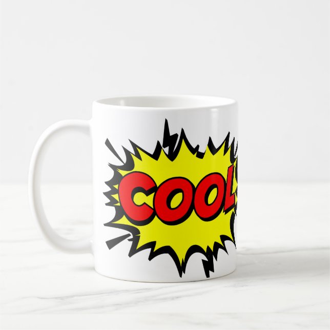 Mug Comic Pop Art Jaune Rouge COOL Novelty Funny (Gauche)