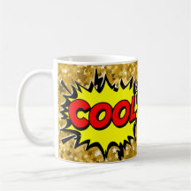 Comic Pop Art Jaune Rouge COOL Novelty Funny Café