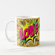 Comic Pop Art violet Jaune AMOUR Nouveauté Drôle C