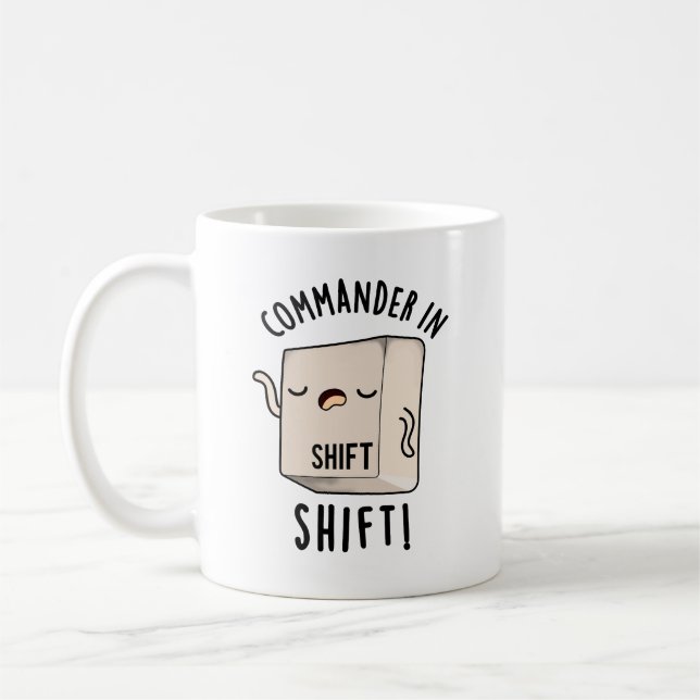 Mug Commander En Chemise Drôle Clavier Pun (Gauche)