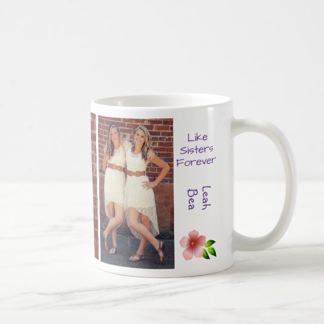 Mug Comme Soeurs Forever 2 BFF personnalisent les noms (Droite)