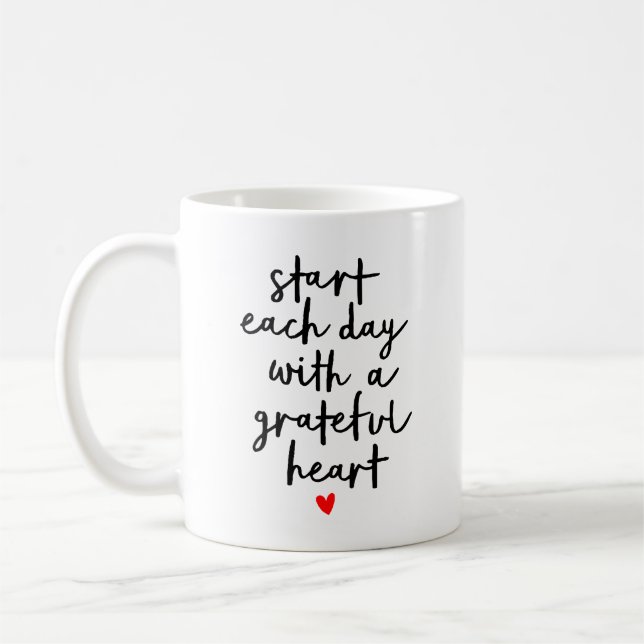 Mug Commencer chaque jour Citations Inspiration Callig (Gauche)