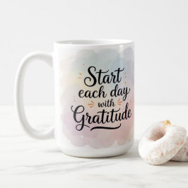 Mug Commencez chaque journée avec Gratitude 15 Oz Café