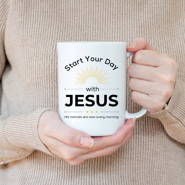 Mug Commencez votre journée avec Jésus, Matin Inspirat (Créateur téléchargé)