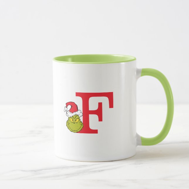 Mug Comment Grinch Stol Christmas | Monogramme F (Droite)