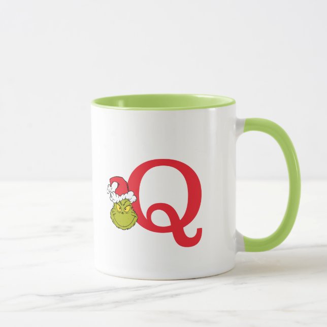 Mug Comment Grinch Stol Christmas | Monogramme Q (Droite)