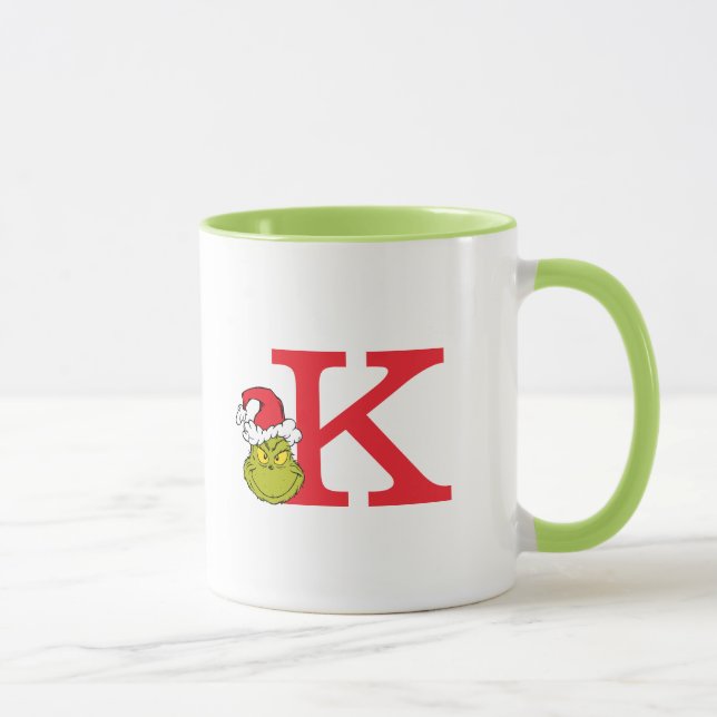 Mug Comment le pouce a volé Noël | Monogramme K (Droite)