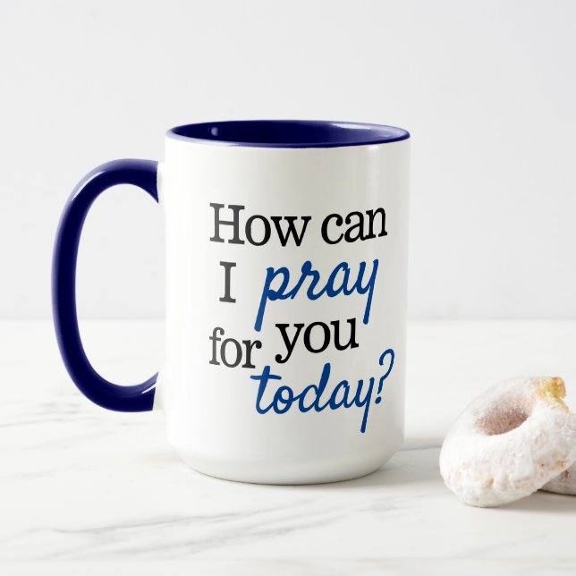 Mug Comment puis-je prier pour vous aujourd'hui | Chri (Avec donut)
