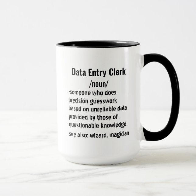Mug Commis à la saisie de données amusant Définition c (Droite)