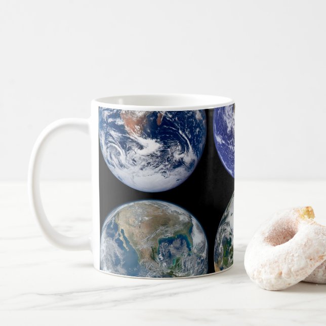 Mug Comparaison D'Image De Vues Iconiques De La Planèt (Avec donut)