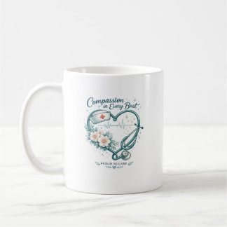 Mug Compassion à chaque battement Nurse Heart Design