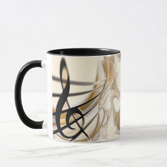 Mug Composition de Clé Treble Gold Musicien (Gauche)