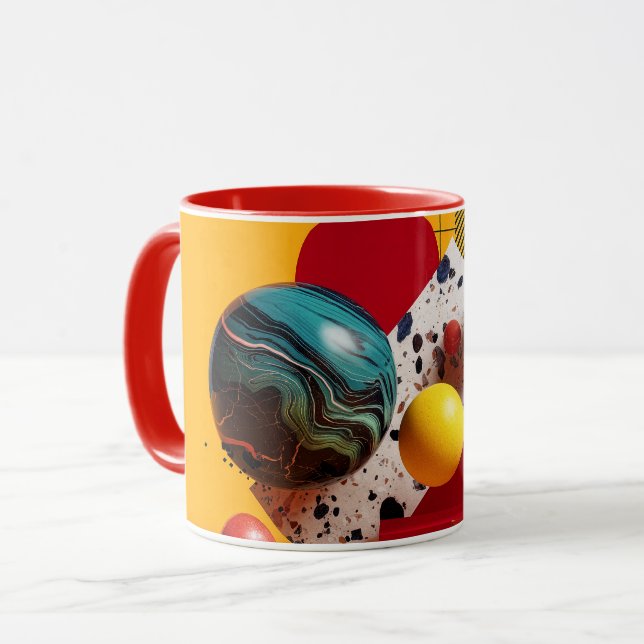 Mug Composition géométrique colorée abstraite (Devant gauche)