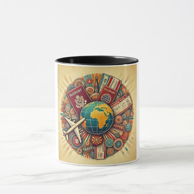Mug Composition Globe À Thème Voyage (Centre)