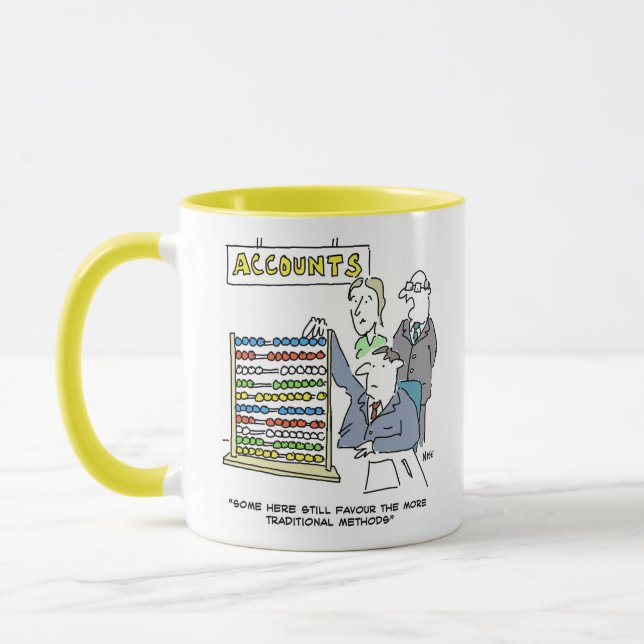 Mug Comptable utilisant un boulier. Comptable (Gauche)