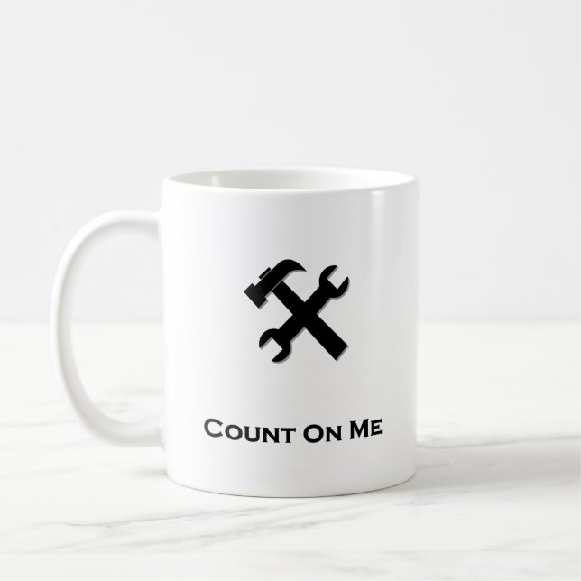 Mug Compte de clé de marteau sur moi noir (Gauche)