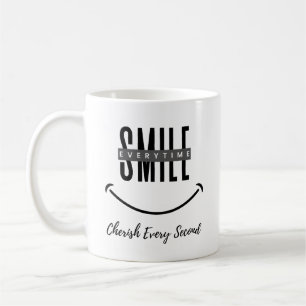 Mug con cita Sonreir cada vez - Apreciar cada segundo