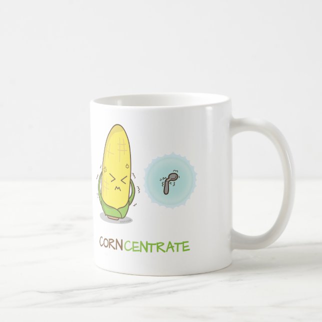 Mug Concentré drôle mignon de maïs de Punny (Droite)