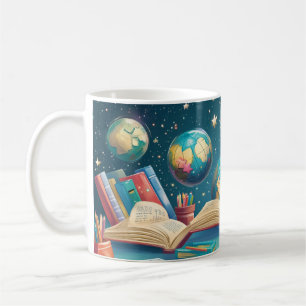 Mug Concept éducatif avec des globes flottant au-dessu