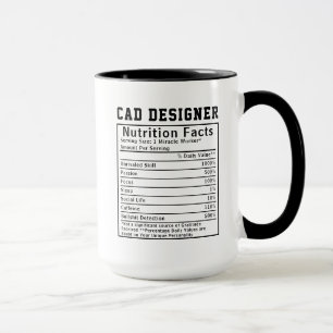 Mug Concepteur CAO drôle Faits nutritionnels Technicie