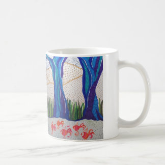 Mug Conception abstraite d'arbre et de poissons de