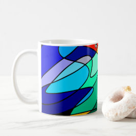 Mug Conception abstraite du cardinal en verre tendu