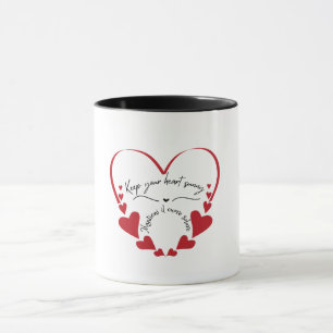 Mug Conception bilingue minimaliste du coeur rouge