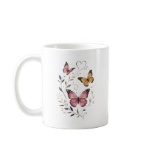 Conception botanique florale de papillon rose