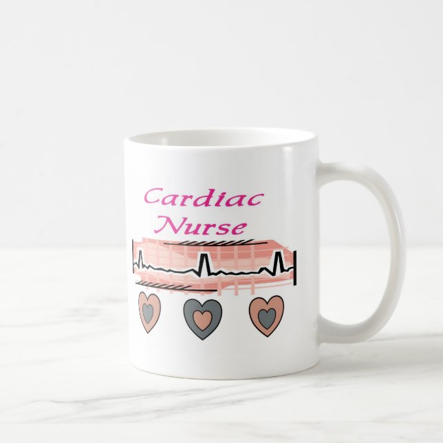 Mug Conception cardiaque de papier de l'infirmière ECG (Droite)