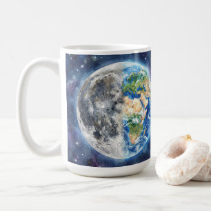 Mug Conception céleste de galaxie à l'aquarelle Terre