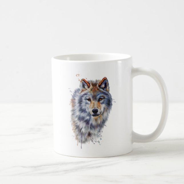 Mug Conception d'art de loup (Droite)