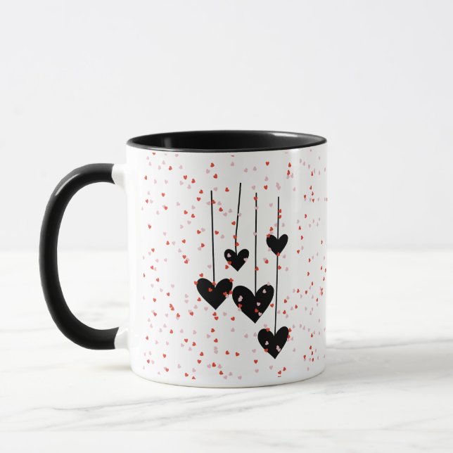 Mug Conception d'art moderne de cœurs (Gauche)