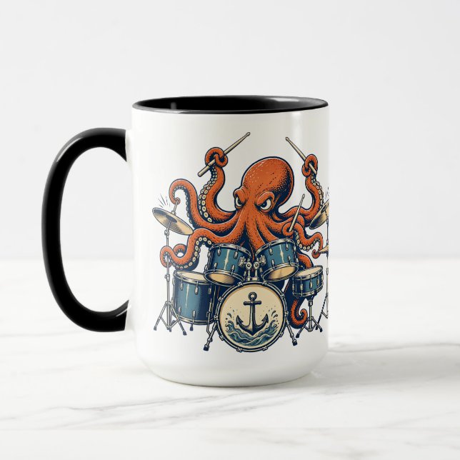 Mug Conception de batteur de pieuvre personnalisé (Gauche)