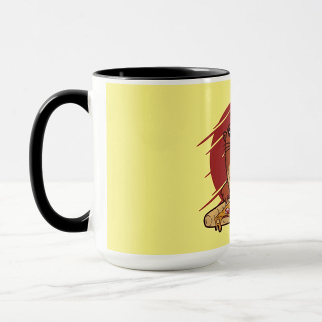 Mug Conception de bébé loutre mignonne mangeant une dé (Gauche)