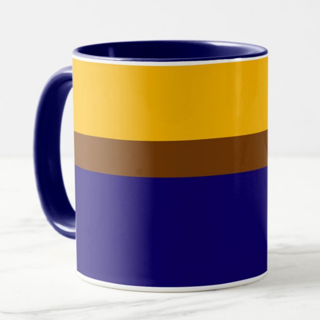 Mug Conception de bloc couleur bleu jaune (Créateur téléchargé)