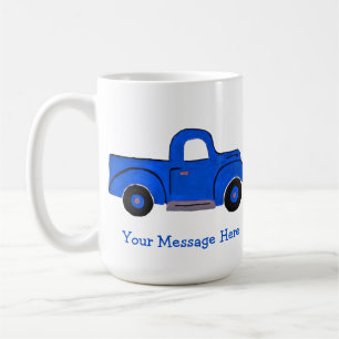 Mug Conception de Camion bleu Vintage peint à la main
