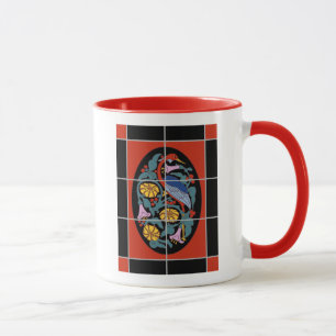 Mug Conception de carreaux de carreaux de grue de l'î