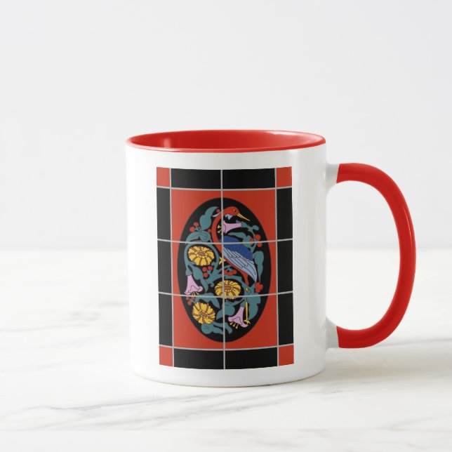Mug Conception de carreaux de carreaux de grue de l'îl (Droite)