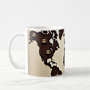 Mug Conception de carte de grains de café