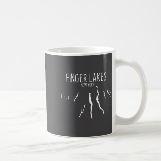 Mug Conception de carte des Finger Lakes de New York  (Droite)