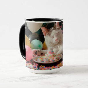 Mug Conception de célébration d'anniversaire de chat a