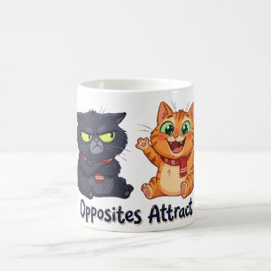 Mug Conception de chats mignons attirés par les opposé