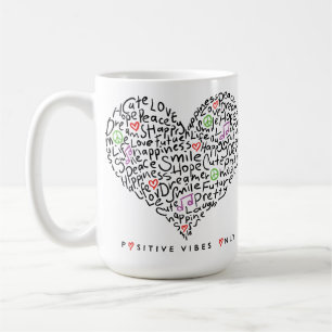 Mug Conception de cœur avec des vibrations positives u