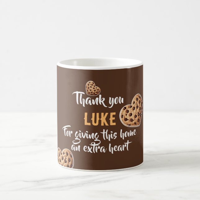 Mug Conception de coeur de Merci personnalisé (Centre)