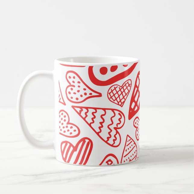 Mug "Conception de coeur tiré à la main | Whimsical et (Gauche)