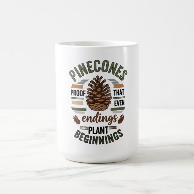 Mug Conception de cône de pin - La promesse À feuillag (Centre)
