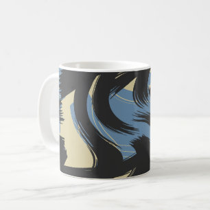 Mug Conception de coup de pinceau tourbillonnant abstr